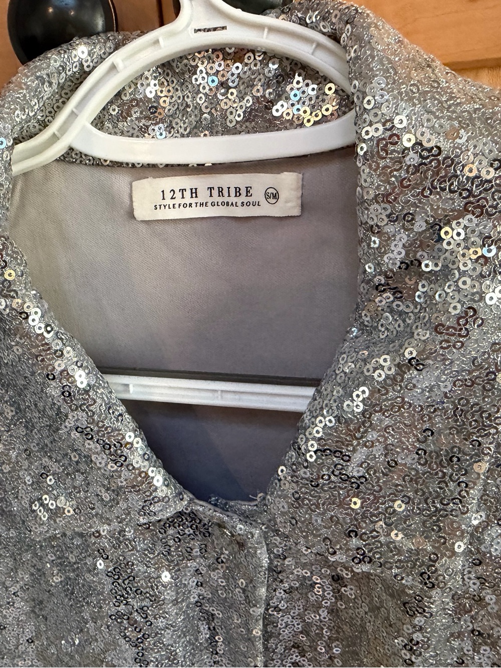 12th tribe Silver Sequin Fringe Jacket - Picture 4 of 6